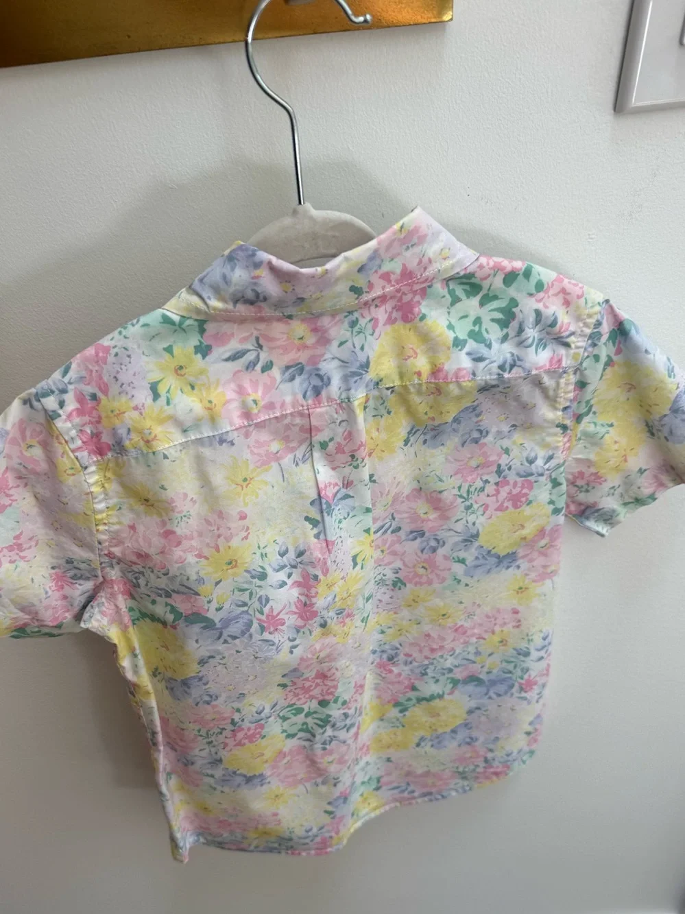 Janie and Jack Pastel Floral Button-Down Shirt - Yellow, Pink & Blue